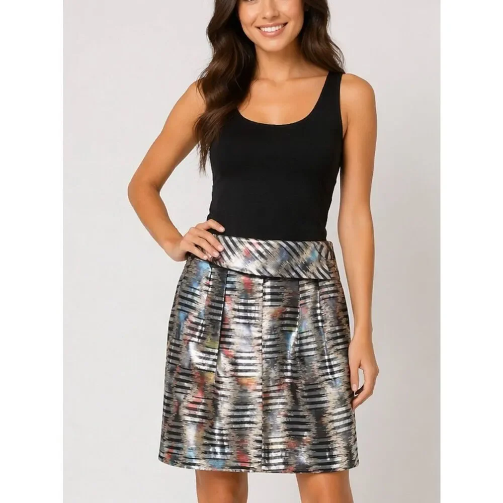 Vintage The Wrights Multicolored Abstract Print Skirt. Size 4 VGUC!